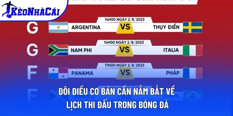 Đôi điều cơ bản cần nắm bắt về lịch thi đấu trong bóng đá Đôi điều cơ bản cần nắm bắt về lịch thi đấu trong bóng đá